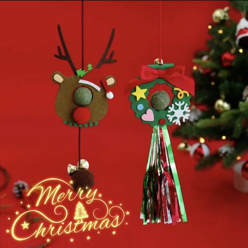 Новорічна іграшка смаколик Jingle для кота Різдвяний лизун з м'яти у вигляді оленя